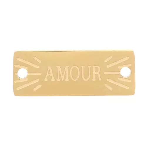 13x5mm 316L stainless steel Rectangular spacer - Amour - Gold x1