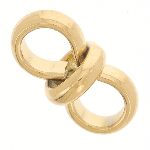 12x6mm 304L stainless steel Double plunger for 4mm cord - Gold x1