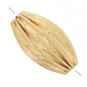 10x6 mm Ribbed Olive Bead - Godron - Gold-Plated 304L Stainless Steel x1