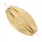 10x6mm 304L stainless steel Ribbed olive bead - Gold x1