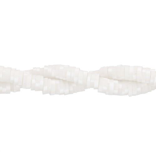 Heishi polymer clay rondelle beads 4x1 mm - Multi White x40cm