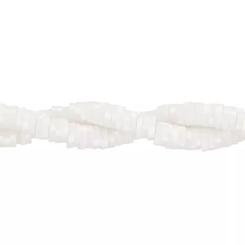 Heishi polymer clay rondelle beads 4x1 mm - Multi White x40cm