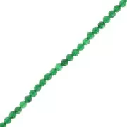 Perles rondes facettées 2.5 mm en pierre gemme  - Jade teinté - Vert foncé x38cm