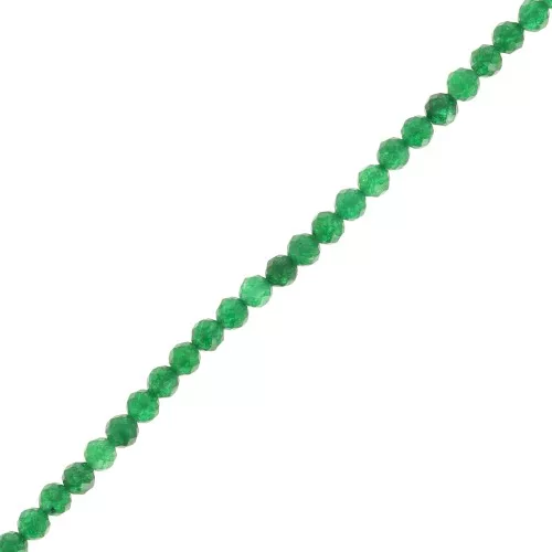 3x2mm Flattened faceted gemstone beads - dyed Jade - dark green x34cm