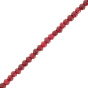 3x2mm Flattened faceted gemstone beads - dyed Jade - burgundy x34cm|raw }}