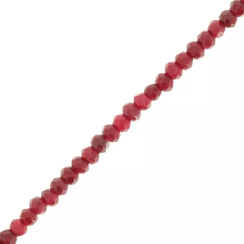 3x2mm Flattened faceted gemstone beads - dyed Jade - burgundy x34cm