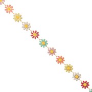 10mm Stainless steel 304 Fancy daisy chain epoxy resin - Gold - Multicoloured x1m