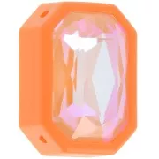 18x13mm Plastic Octagon setting for cabochon 4627 - Orange x1