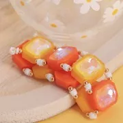 18x13mm Plastic Octagon setting for cabochon 4627 - Orange x1