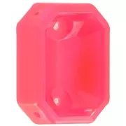 18x13mm Plastic Octagon setting for cabochon 4627 - Transparent neon pink x1