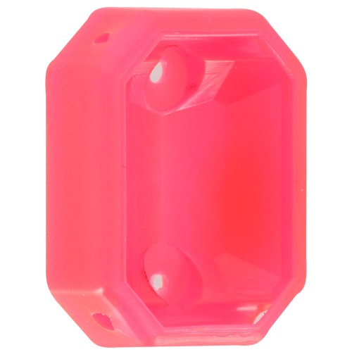 18x13mm Plastic Octagon setting for cabochon 4627 - Transparent neon pink x1