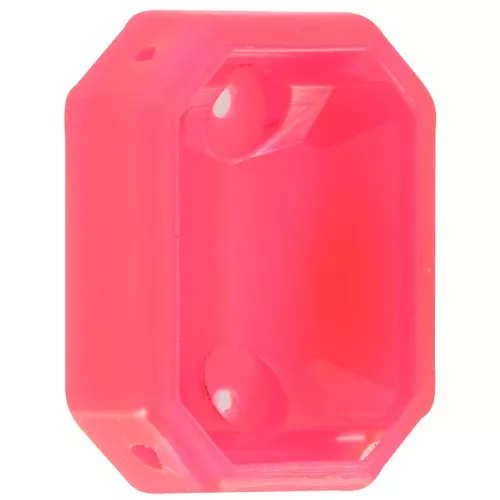 18x13mm Plastic Octagon setting for cabochon 4627 - Transparent neon pink x1