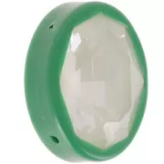 18x13mm Plastic oval setting for cabochon 4120 - Dark Green x1