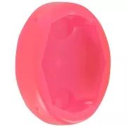 18x13mm Plastic oval setting for cabochon 4120 - Transparent neon pink x1