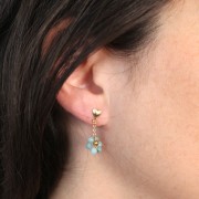 7x5mm Heart studs with closed hoop - Gold Filled x2