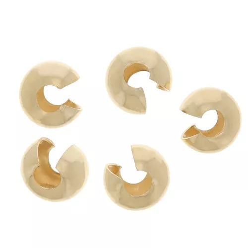 5mm Crimp covers - Gold Filled x4
