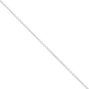1.3mm 925 Sterling Silver alternated cable chain (1x1) x50cm