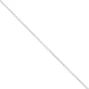 1.3mm 925 Sterling Silver alternated cable chain (1x1) x50cm