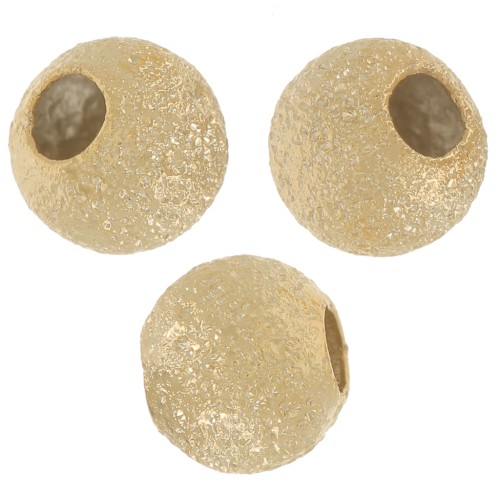 4mm Round diamond effect beads - Fine Gold-plated x8