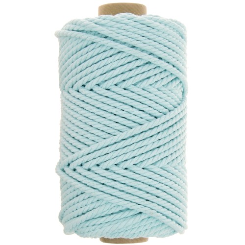 3mm Spool of cotton cord for macramé - Celeste x50m