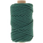 3mm Macrame Cotton Cord Spool - Bottle Green x50m