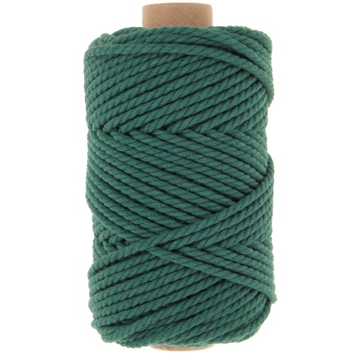 3mm Macrame Cotton Cord Spool - Bottle Green x50m