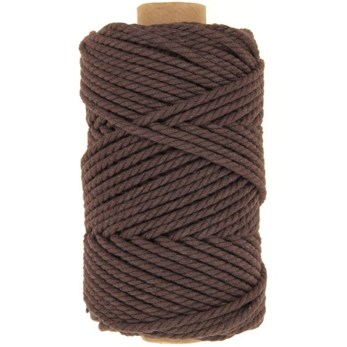 3mm Macrame Cotton Cord Spool - Chocolate x50m