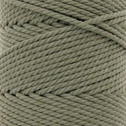3mm Spool of cotton cord for macramé - Moss green x100m