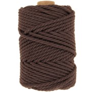 5mm Macrame Cotton Cord Spool - Chocolate x50m