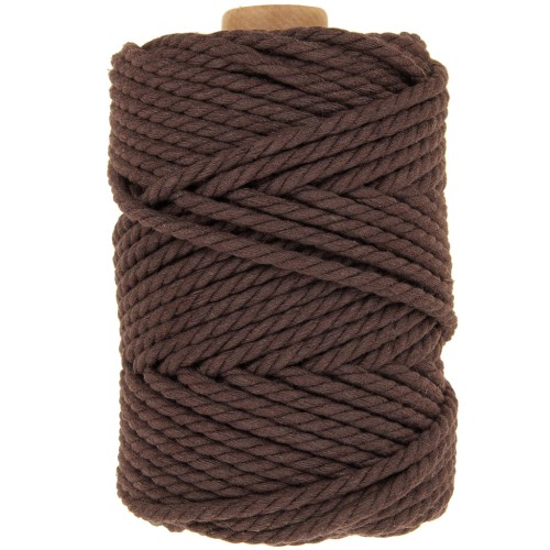 5mm Macrame Cotton Cord Spool - Chocolate x50m