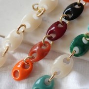 32x23mm Acrylic coffee bean link - Khaki x1