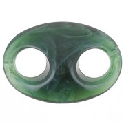 32x23mm Acrylic coffee bean link - Fir green marbled x1