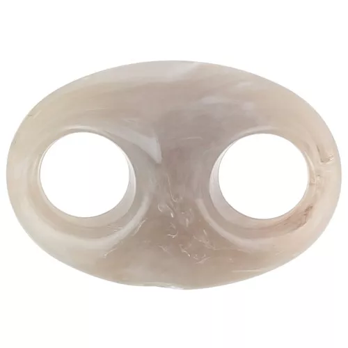 32x23mm Acrylic coffee bean link - Marbled Taupe x1