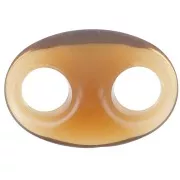 32x23mm Acrylic coffee bean link - Cognac transparent x1