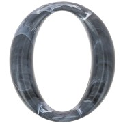 39x34mm Oval acrylic link - Dark grey marble x1|raw }}