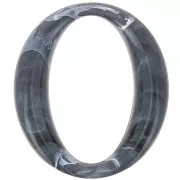39x34mm Oval acrylic link - Dark grey marble x1