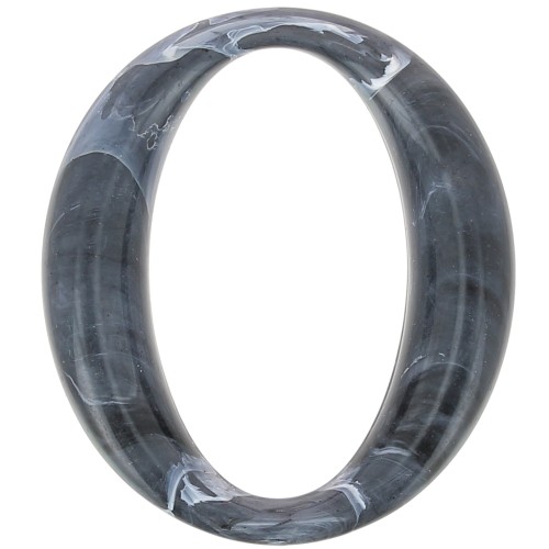 39x34mm Oval acrylic link - Dark grey marble x1