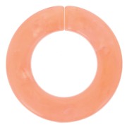 31.5mm Flat Round Acrylic Link - Marbled Salmon x1
