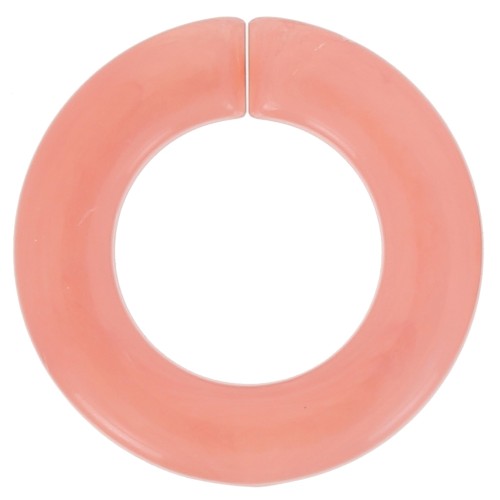 31.5mm Flat Round Acrylic Link - Marbled Peach x1
