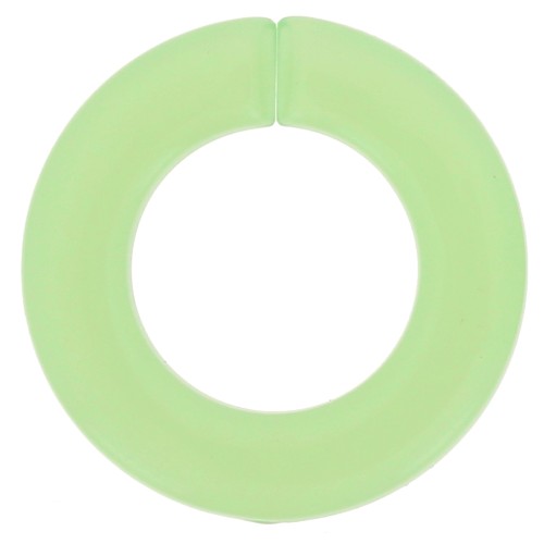 31.5mm Flat Round Acrylic Link - transparent Mint x1