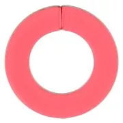 31.5mm Flat Round Acrylic Link - transparent Red x1