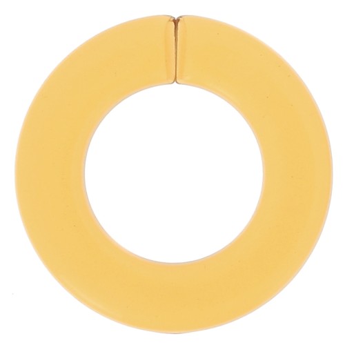 31.5mm Flat Round Acrylic Link - transparent honey yellow x1