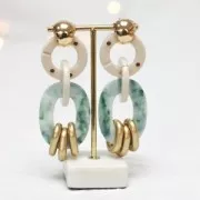 31.5mm Flat Round Acrylic Link - transparent honey yellow x1