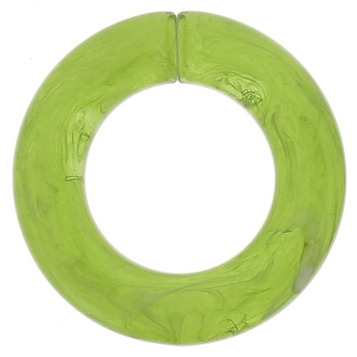 31.5mm Flat Round Acrylic Link - Marbled Olive Green x1