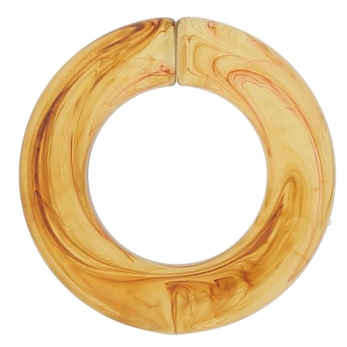 31.5mm Flat Round Acrylic Link - Marbled transparent Light brown x1