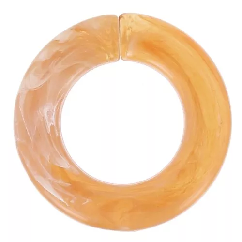 31.5mm Flat Round Acrylic Link - Marbled transparent Amber x1