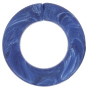 31.5mm Flat Round Acrylic Link - Marbled lapis blue matt x1