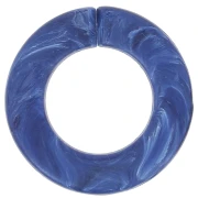 31.5mm Flat Round Acrylic Link - Marbled lapis blue matt x1