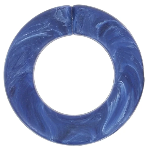 31.5mm Flat Round Acrylic Link - Marbled lapis blue matt x1