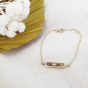 29x6mm Rounded rectangle spacer - Gold Tone x1